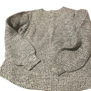 GAP Marled Gray and White Knit Sweater